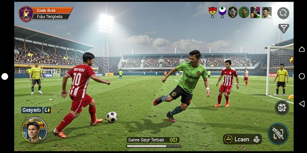 Screenshot utama 3446 menampilkan momen seru dalam pertandingan sepak bola.