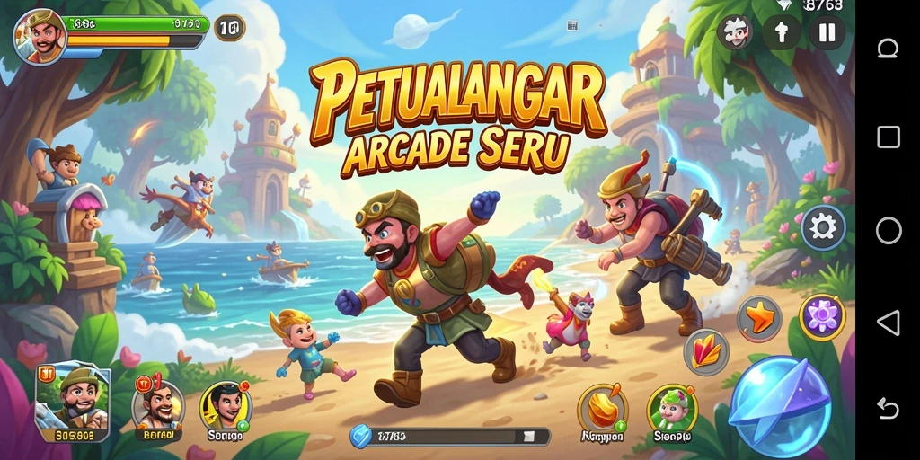 Tampilan gameplay Arcade yang menegangkan dari 8768.