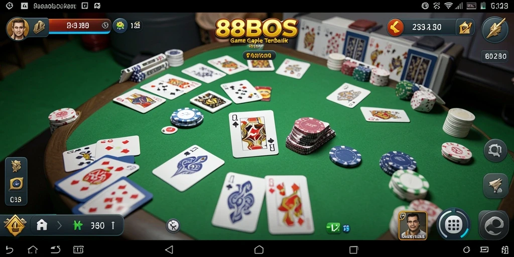 Screenshot utama 88BOS menampilkan gameplay Gaple yang seru.