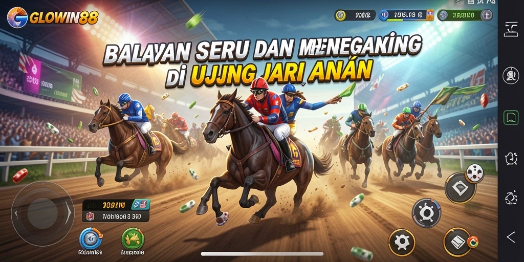 Gameplay GLOWIN88 yang seru dengan mobil balap beraksi.