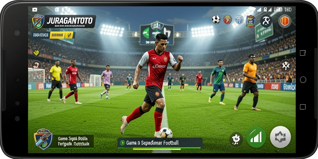 Tampilan gameplay intens dari JURAGANTOTO yang penuh aksi Football.