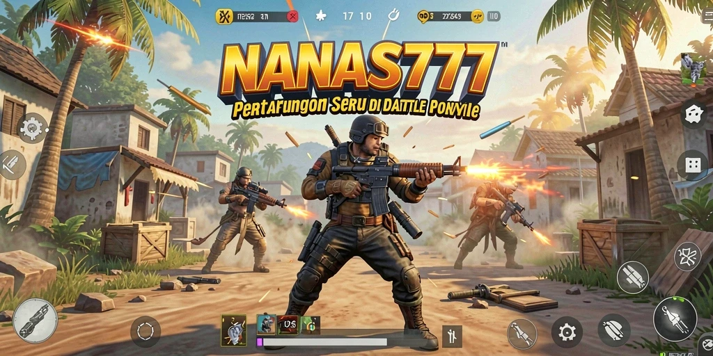 Tampilan screenshot utama NANAS777 menampilkan aksi seru dalam permainan Battle Royale.