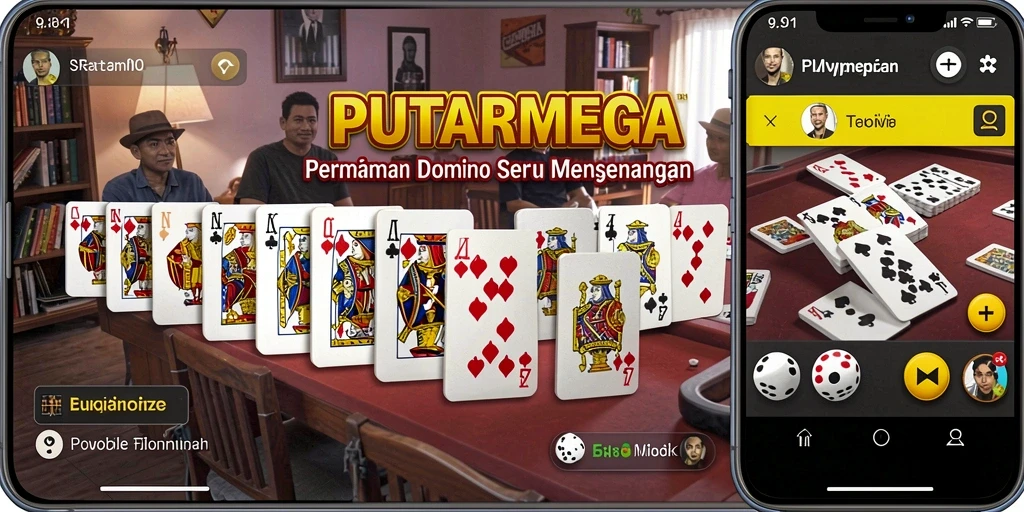 Tampilan gameplay seru dalam PUTARMEGA yang menampilkan pertempuran domino.