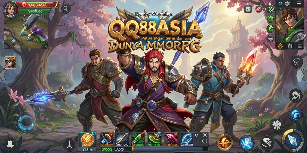 Tangkapan layar gameplay QQ88ASIA yang menampilkan aksi seru MMORPG.
