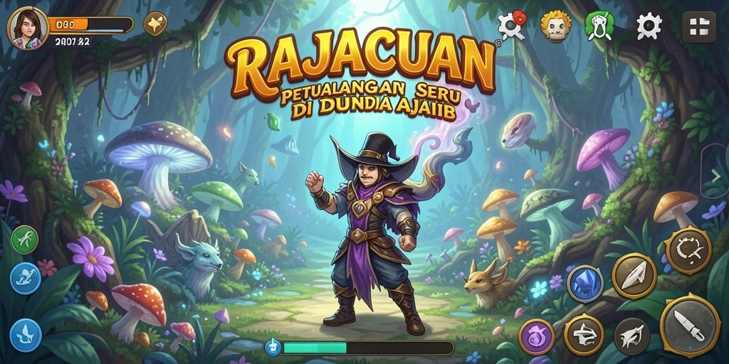 Tampilan gameplay seru dalam petualangan RAJACUAN yang mendebarkan.