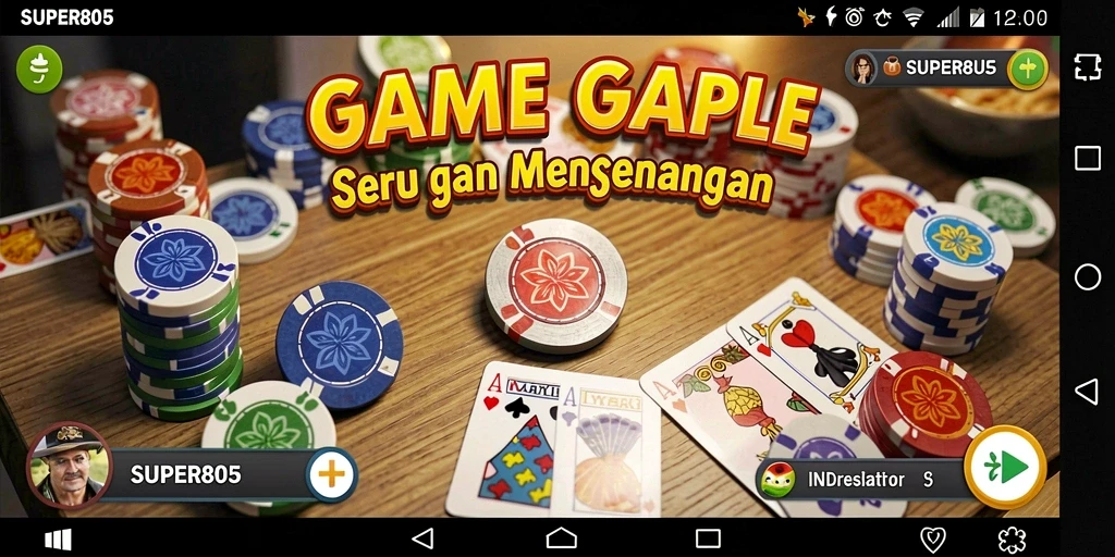 Tampilan gameplay SUPER805 yang seru dalam permainan Gaple.
